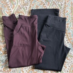 Old Navy Active High-Rise Jogger and Flare Set in Burgundy and Black